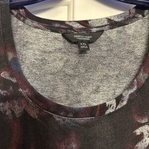 Simply Vera Vera Wang Purple and White Top